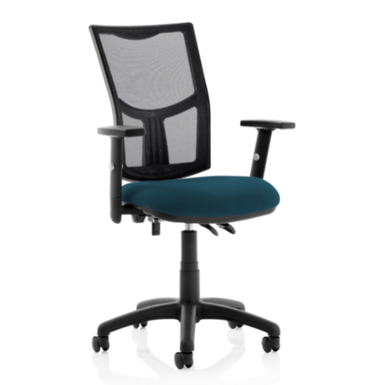 Read more about Eclipse ii mesh back office chair in teal and adjustable arms