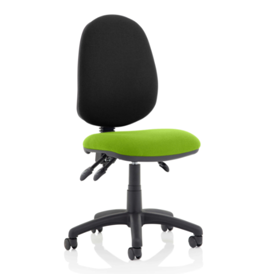 Photo of Eclipse iii black back office chair in myrrh green no arms