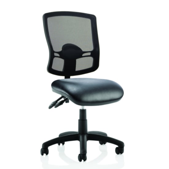 Eclipse Leather Black Deluxe Office Chair With No Arms