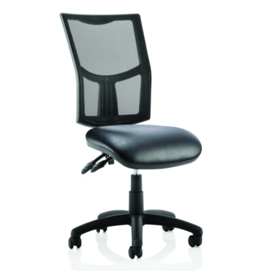 Eclipse Leather Black Mesh Back Office Chair With No Arms