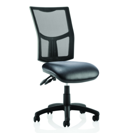 Read more about Eclipse leather black mesh back office chair with no arms