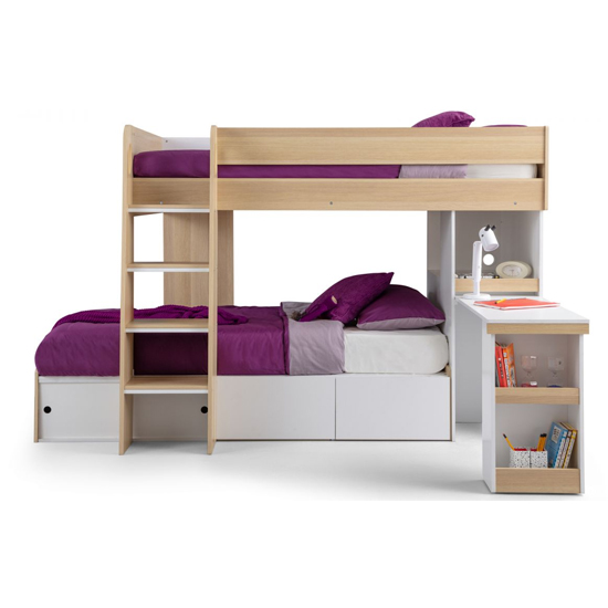 Ebrill Wooden Bunk Bed In Scandinavian Oak And White_3