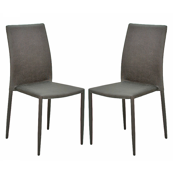 Product photograph of Enzi Dark Grey Fabric Dining Chairs In Pair from Furniture in Fashion