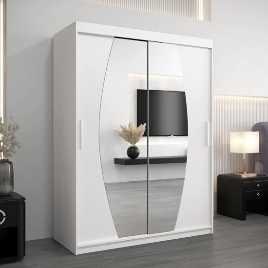 Read more about Eden mirrored wardrobe 2 sliding doors 150cm in artisan oak