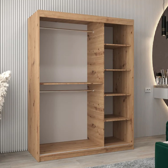 Eden Mirrored Wardrobe 2 Sliding Doors 150cm In White