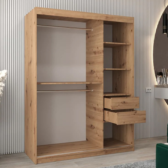 Eden Mirrored Wardrobe 2 Sliding Doors 150cm In White