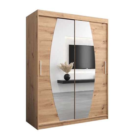 Eden Mirrored Wardrobe 2 Sliding Doors 150cm In White