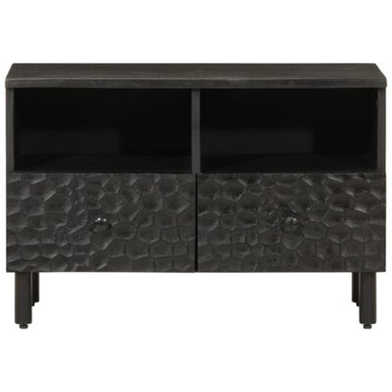 Eden Wooden TV Stand With 2 Shelves In Black