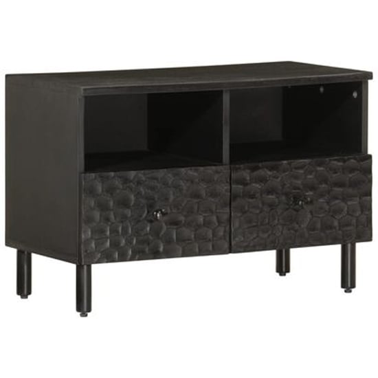 Eden Wooden TV Stand With 2 Shelves In Black