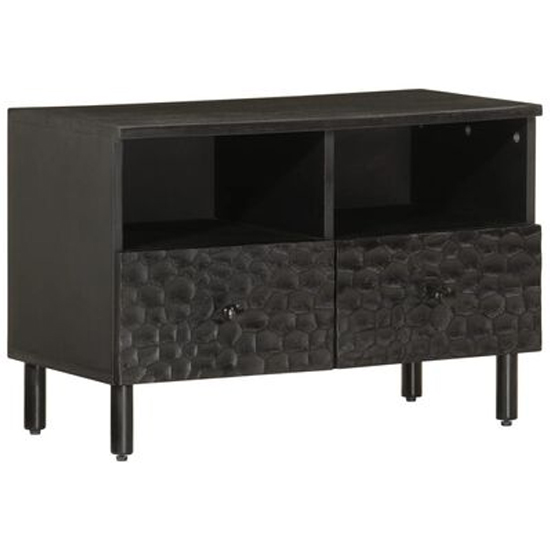 Read more about Eden wooden tv stand with 2 shelves in black