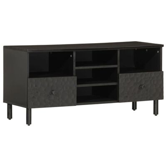 Read more about Eden wooden tv stand with 5 shelves in black