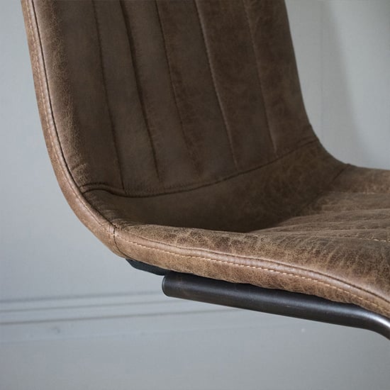 Edenton Brown Faux Leather Dining Chairs In Pair
