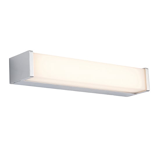 Photo of Edge small white polycarbonate shade wall light in chrome