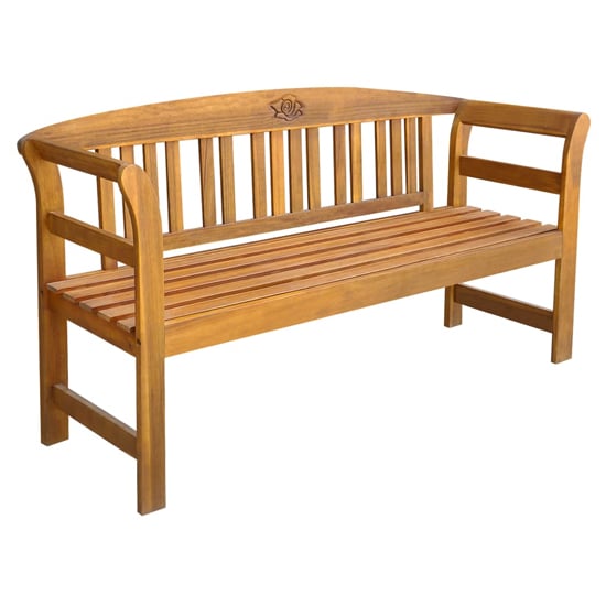 Product photograph of Edhitha 157cm Wooden Garden Seating Bench In Natural from Furniture in Fashion