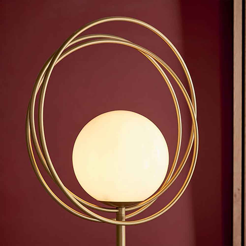 Edinboro Metal Floor Lamp In Brushed Gold