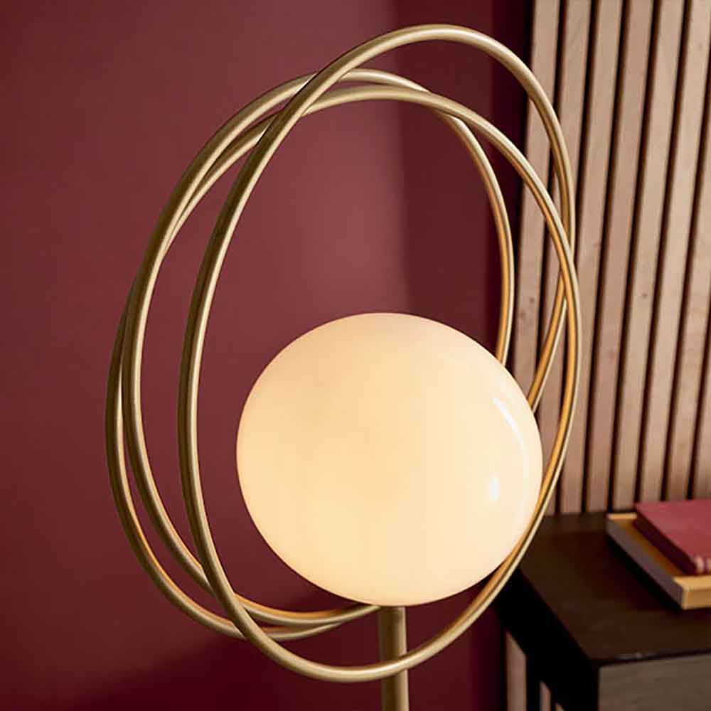 Edinboro Metal Floor Lamp In Brushed Gold