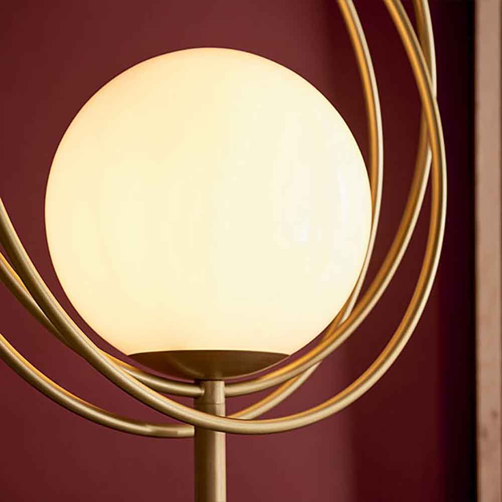 Edinboro Metal Floor Lamp In Brushed Gold