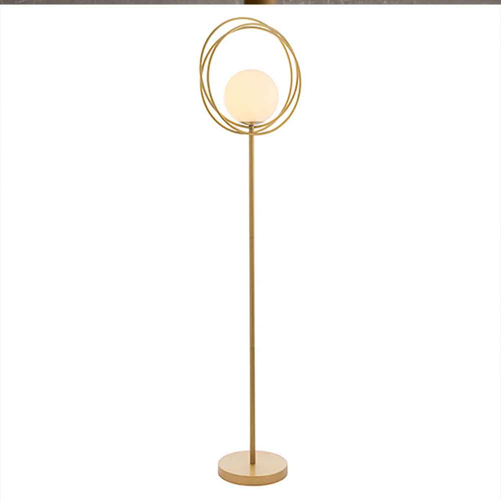Edinboro Metal Floor Lamp In Brushed Gold
