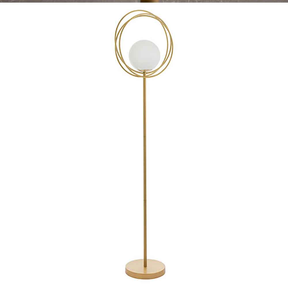 Edinboro Metal Floor Lamp In Brushed Gold