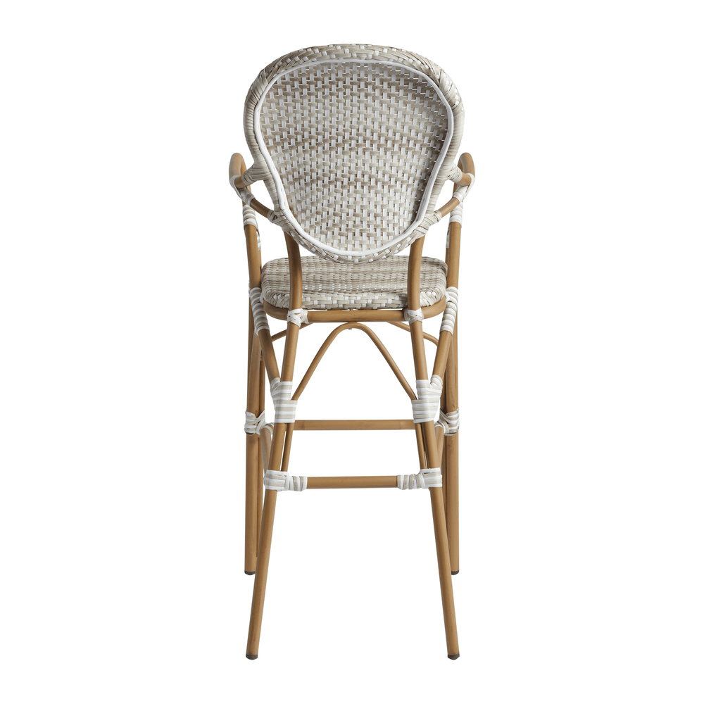 Edinburg Natural Rattan Bar Stools With Wooden Frame In Pair