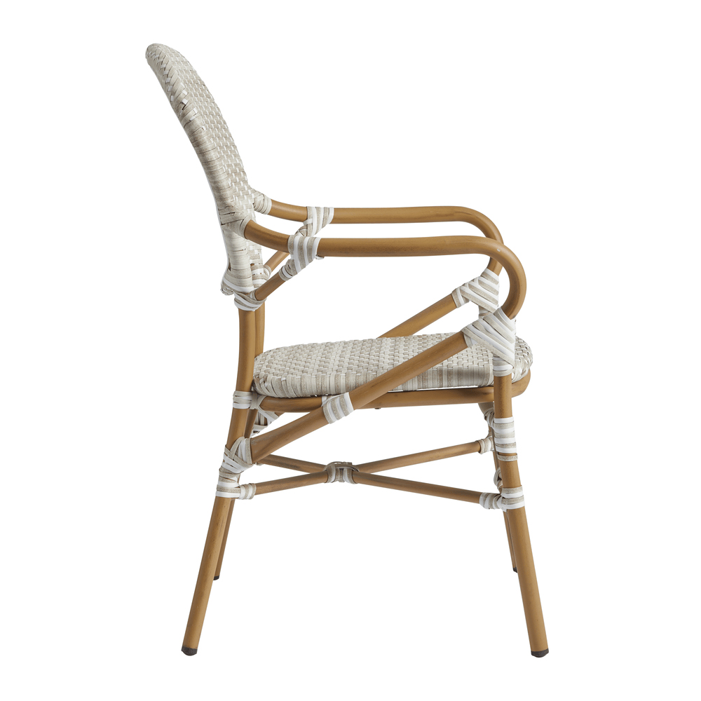 Edinburg Rattan Garden Armchair With Wooden Frame In Natural