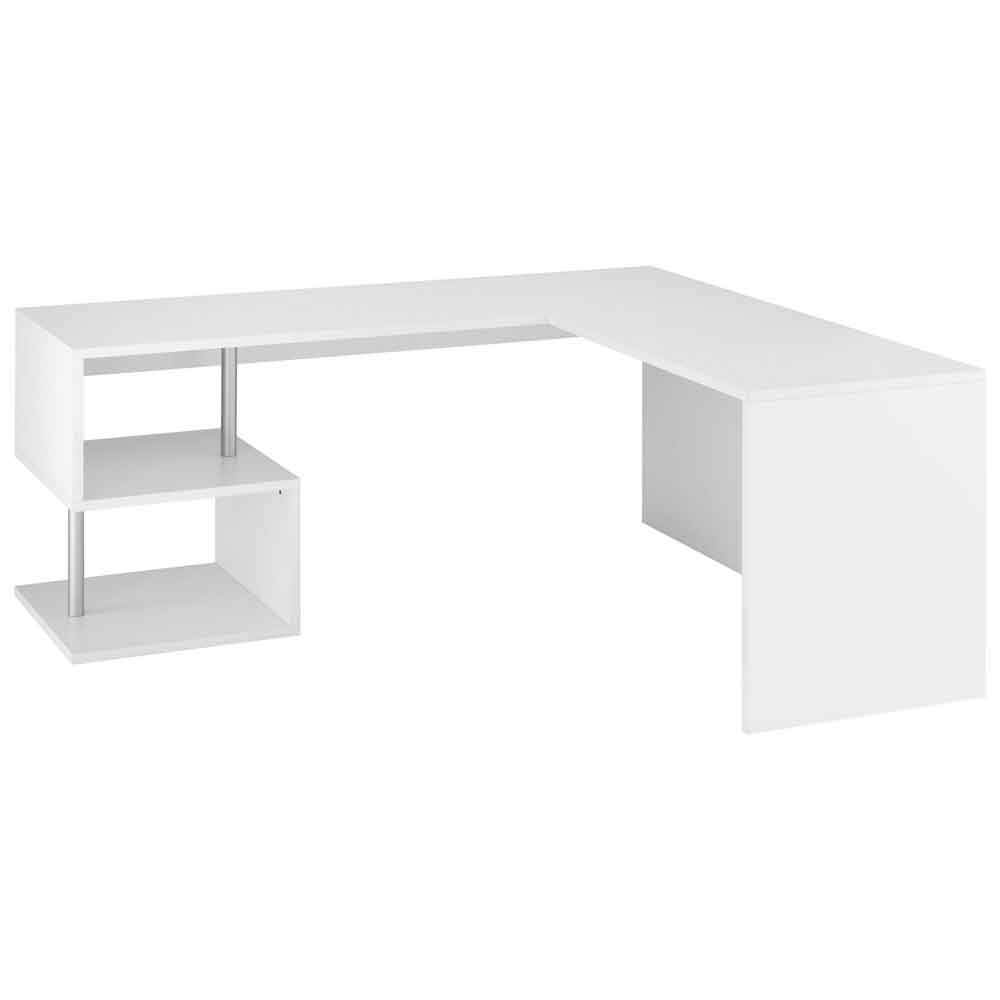 Elizabethtown High Gloss Corner Laptop Desk In White