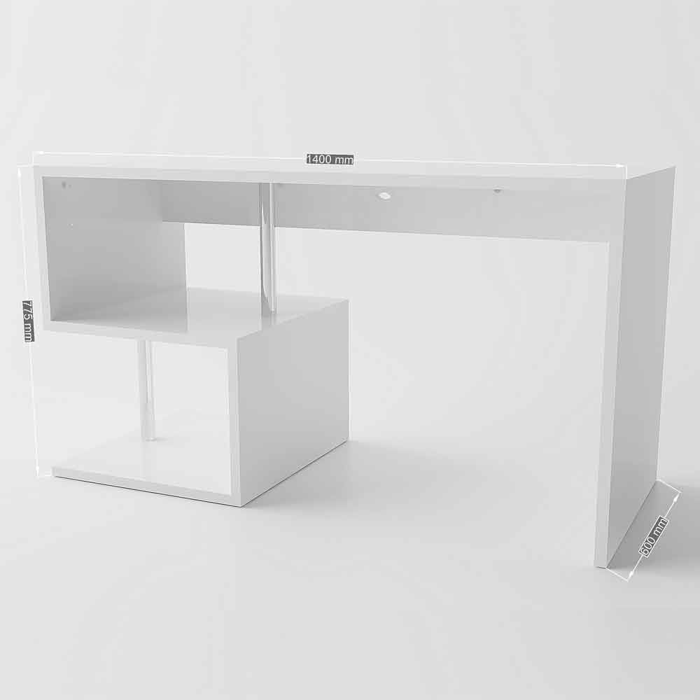 Elizabethtown High Gloss Laptop Desk In White