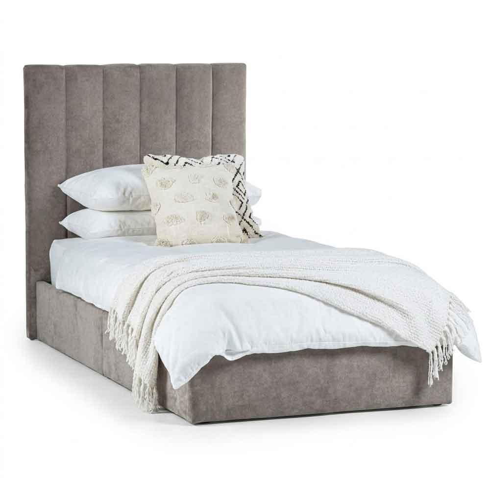 Edison Chenille Fabric Single Bed In Sahara