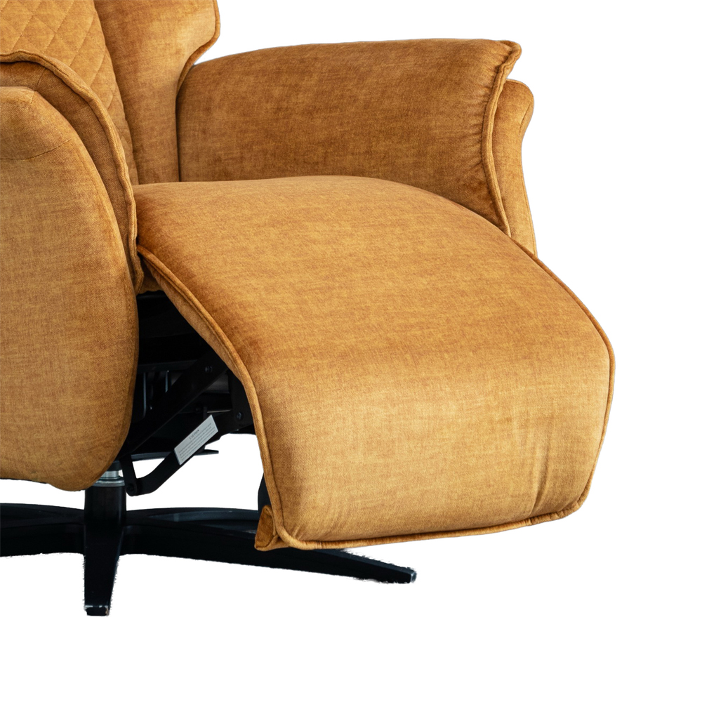 Edison Fabric Electric Recliner Swivel Bedroom Chair In Amber