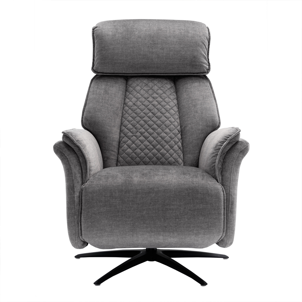 Edison Fabric Electric Recliner Swivel Bedroom Chair In Grey