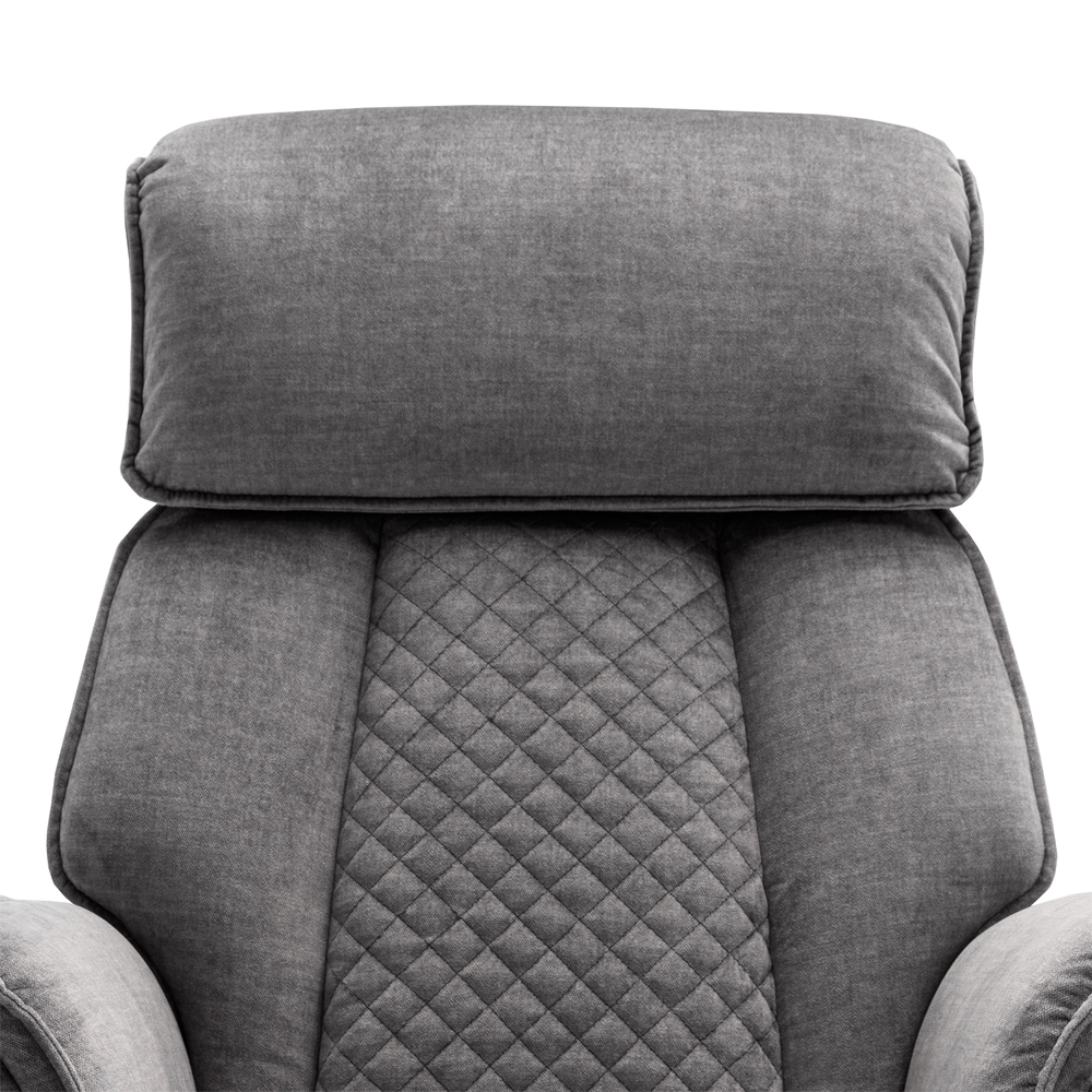 Edison Fabric Electric Recliner Swivel Bedroom Chair In Grey