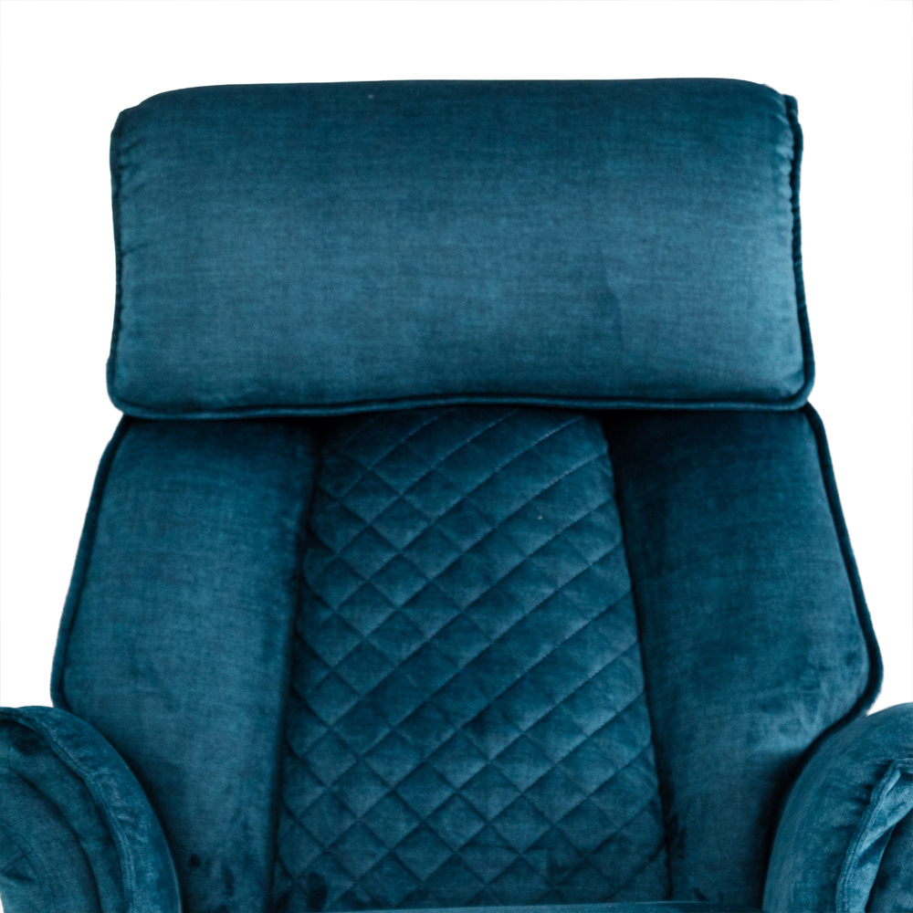 Edison Fabric Electric Recliner Swivel Bedroom Chair In Ocean Blue