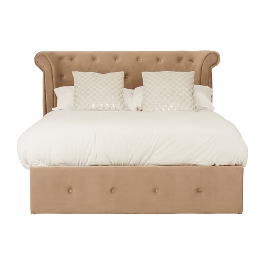 Read more about Cujam velvet storage ottoman double bed in mink