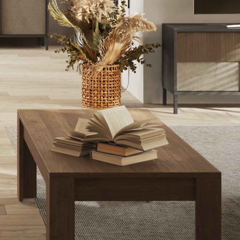 Product photograph of Edison Rectangular Wooden Coffee Table In Mercure Oak from Furniture in Fashion
