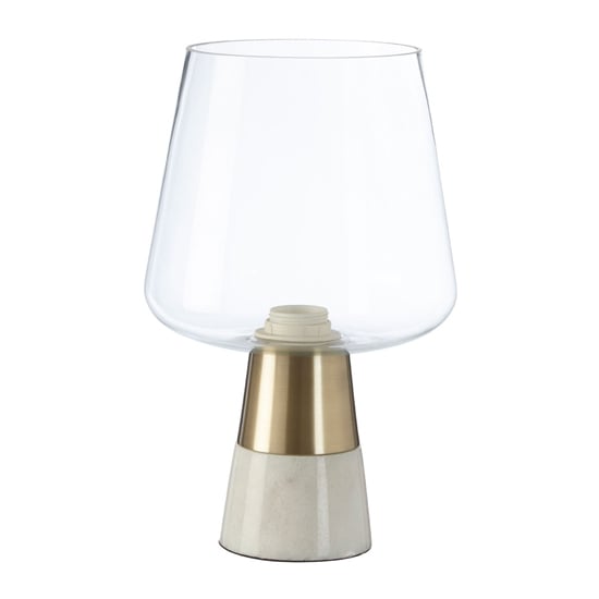 Product photograph of Edisot Glass Shade Table Lamp With Iron And Marble Base from Furniture in Fashion