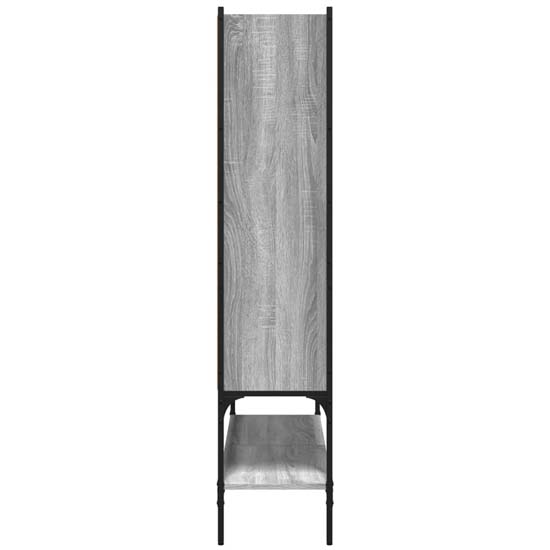 Edisto Wooden Bookcase With 9 Shelves In Grey Sonoma Oak