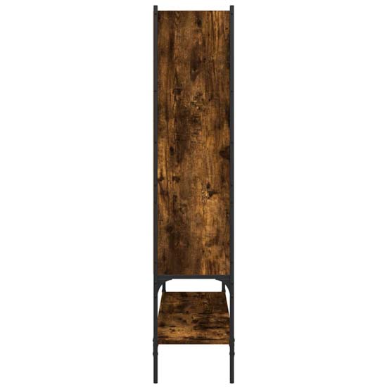 Edisto Wooden Bookcase With 9 Shelves In Smoked Oak