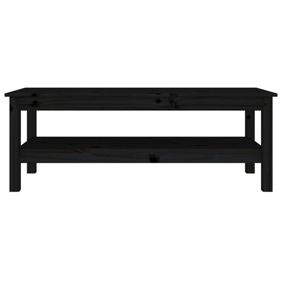Edita Pine Wood Coffee Table With Undershelf In Black Furniture in