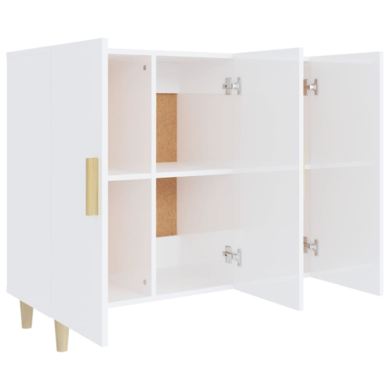 Ediva High Gloss Sideboard With 3 Doors In White_5