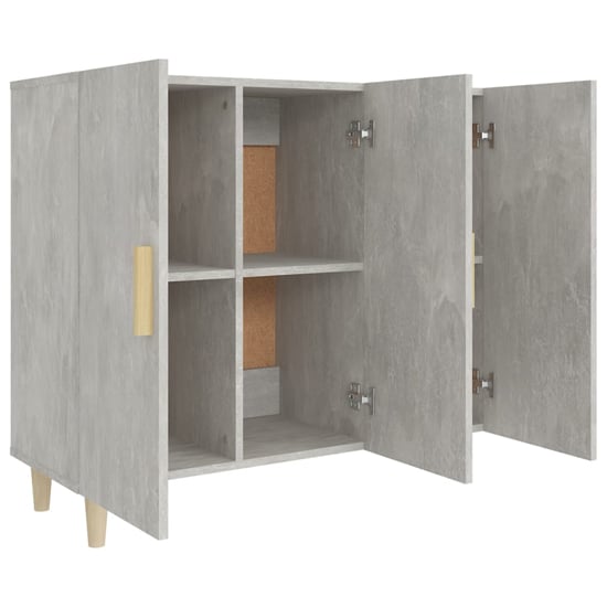 Ediva Wooden Sideboard With 3 Doors In Concrete Effect_5