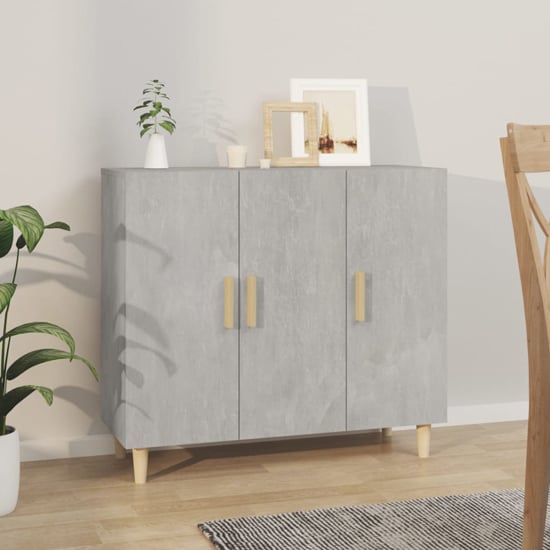 Photo of Ediva wooden sideboard with 3 doors in concrete effect