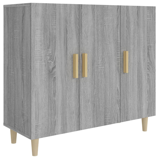 Ediva Wooden Sideboard With 3 Doors In Grey Sonoma Oak