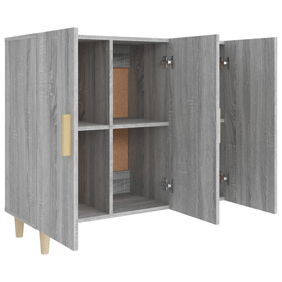 Ediva Wooden Sideboard With 3 Doors In Grey Sonoma Oak