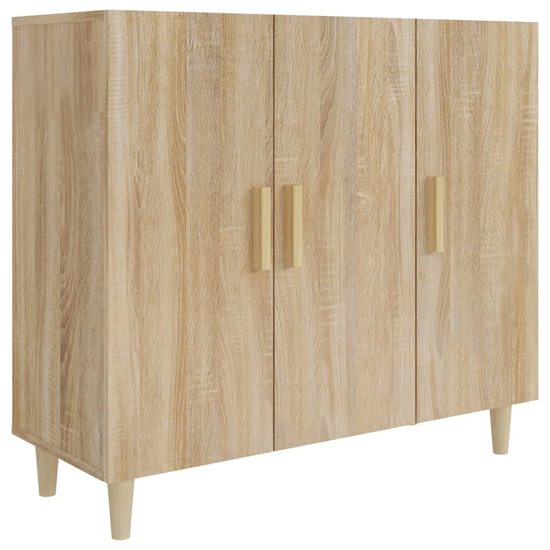 Ediva Wooden Sideboard With 3 Doors In Sonoma Oak