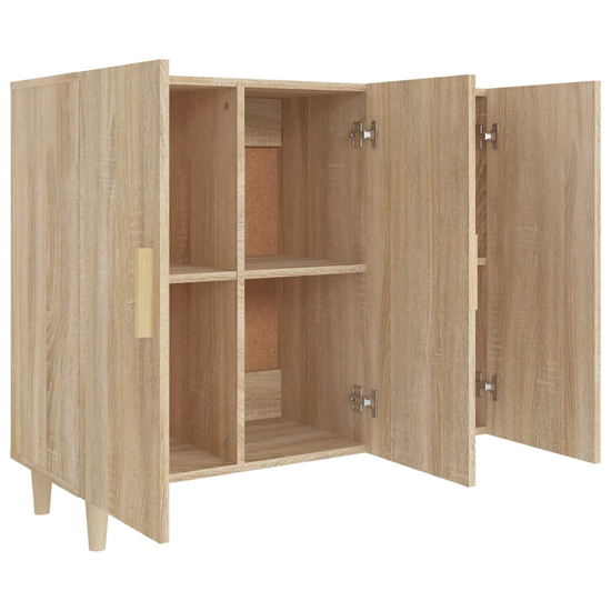Ediva Wooden Sideboard With 3 Doors In Sonoma Oak