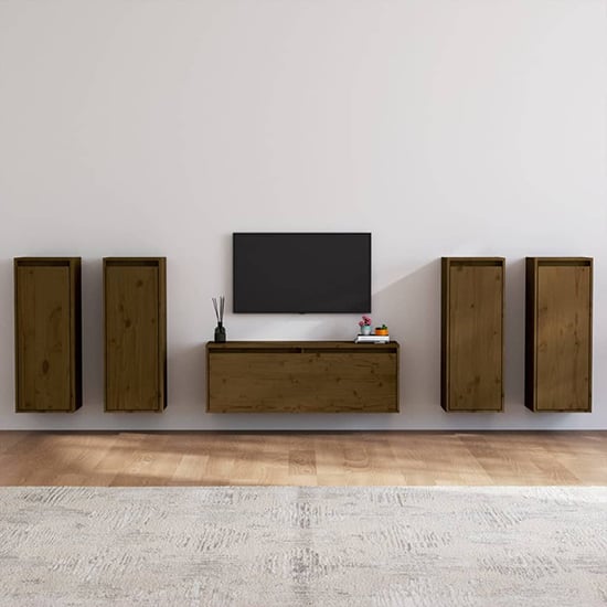 Read more about Edsel solid pinewood entertainment unit in honey brown