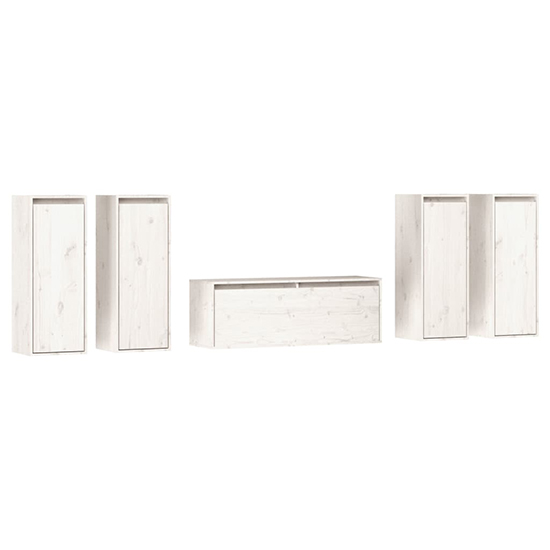 Edsel Solid Pinewood Entertainment Unit In White