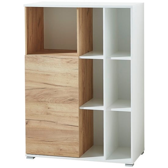 Effie Small Filing Storage Cabinet In White And Navarra Oak_1