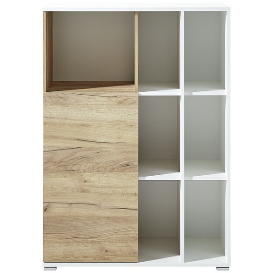 Effie Small Filing Storage Cabinet In White And Navarra Oak_2