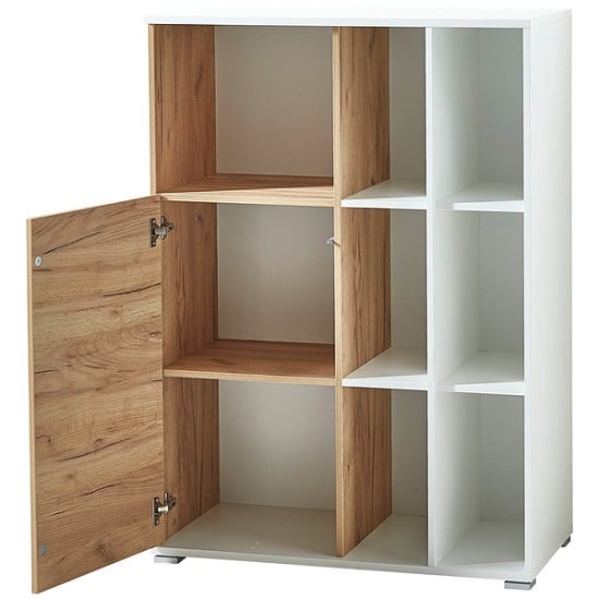 Effie Small Filing Storage Cabinet In White And Navarra Oak_3